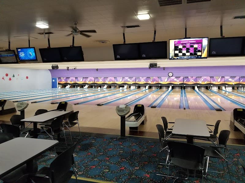 Interior view of Spins Bowl Kent bowling alley