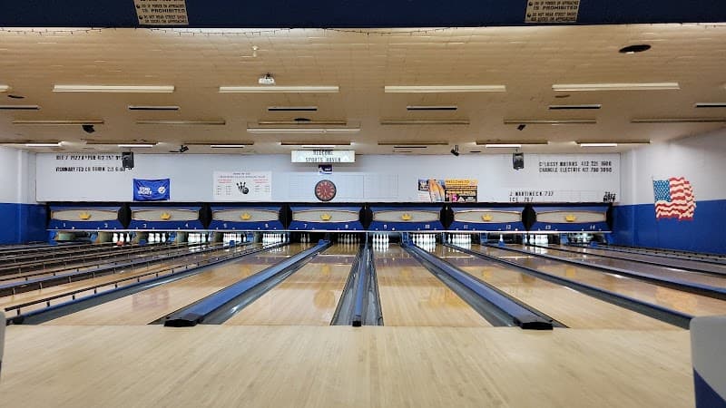 Interior view of Sports Haven Bowl bowling alley