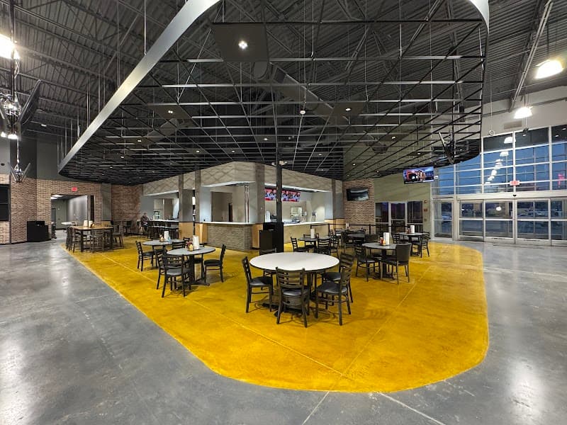 Interior view of Strike & Spare J Town bowling alley