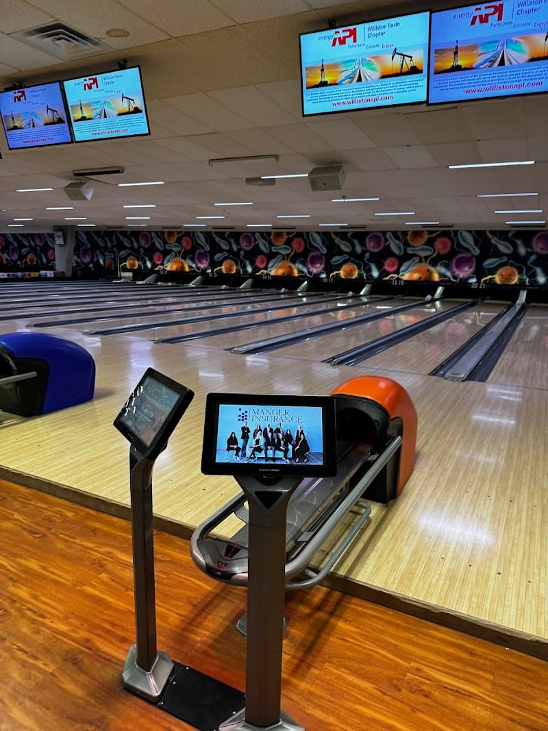 Interior view of Strike Zone bowling alley