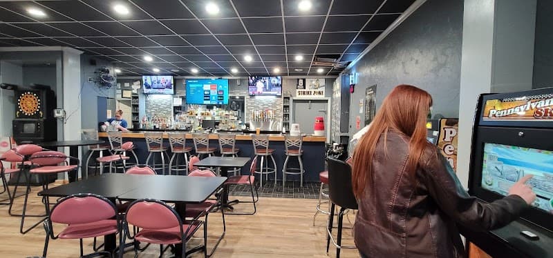 Interior view of Strike Zone bowling alley