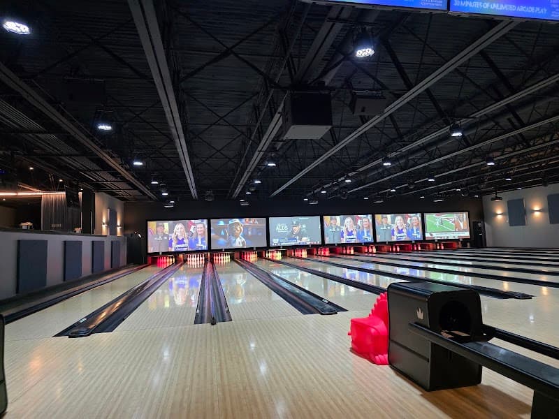 Interior view of Strikers bowling alley