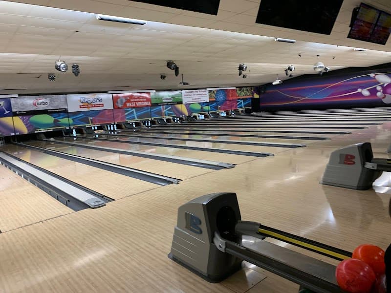 Interior view of Suburban Lanes bowling alley