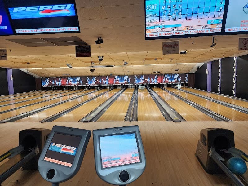 Interior view of Sunset Bowl bowling alley