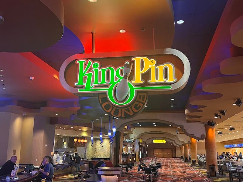 Interior view of Sunset Station Strike Zone bowling alley