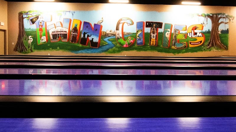 Interior view of Surge Entertainment by Drew Brees bowling alley