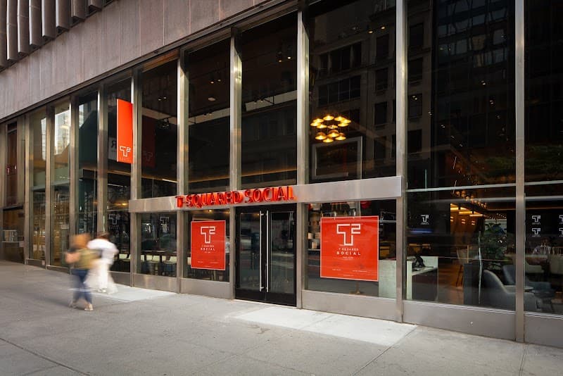 Interior view of T-Squared Social bowling alley