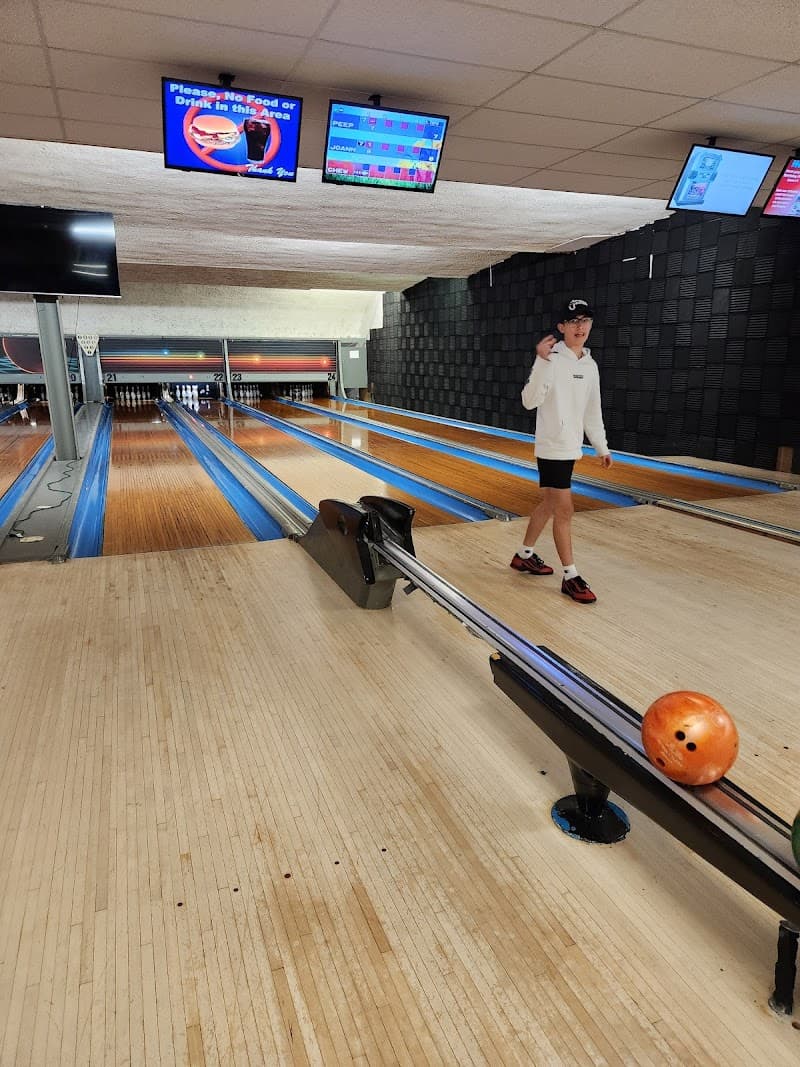 Interior view of T & M Lanes bowling alley