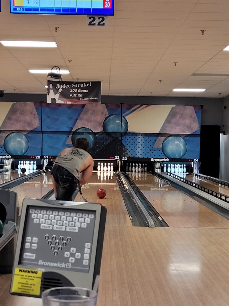 Interior view of The Fast Lane bowling alley