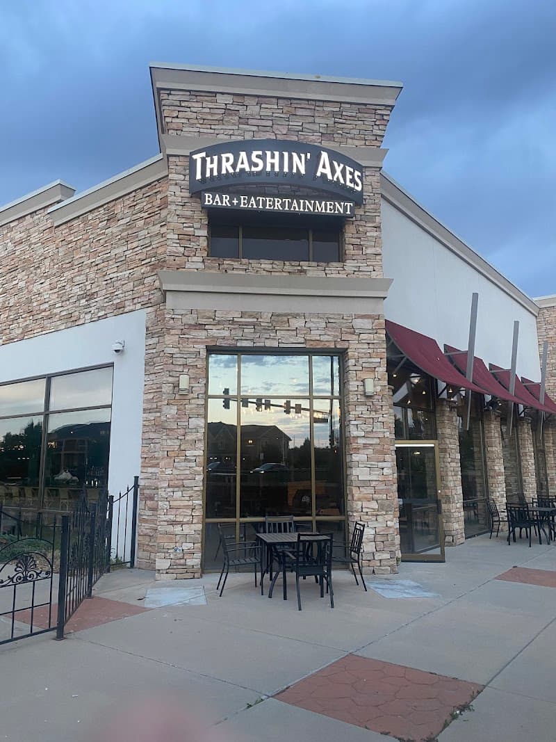 Interior view of Thrashin' Axes Bar and Eatertainment bowling alley