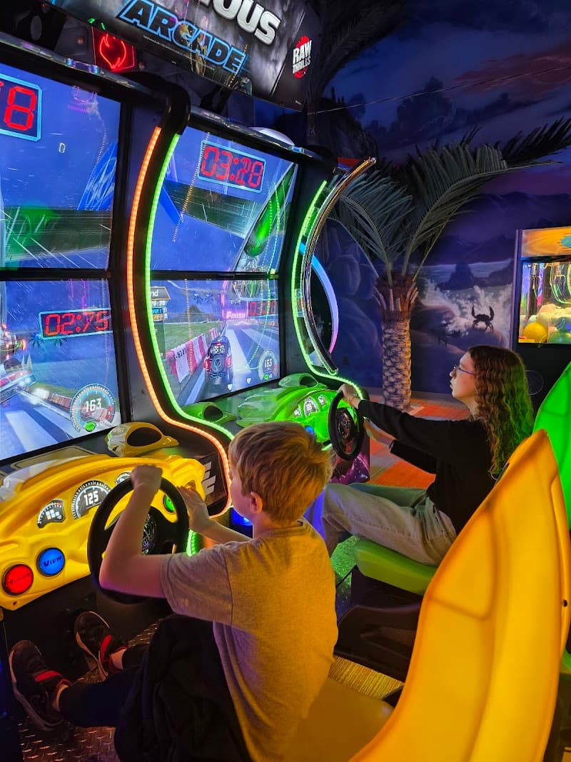 Interior view of Thrill Factory Entertainment bowling alley