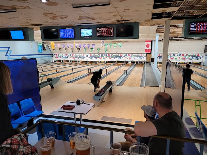 Interior view of Timber Lanes bowling alley