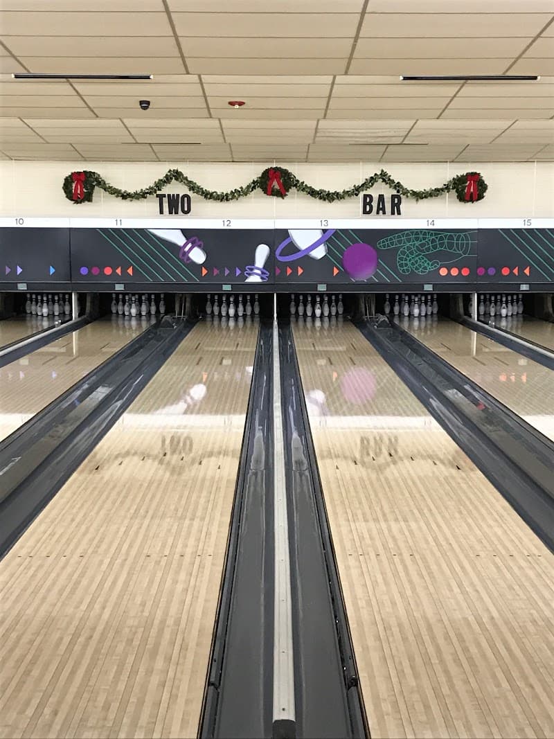 Interior view of Two Bar Bowl bowling alley