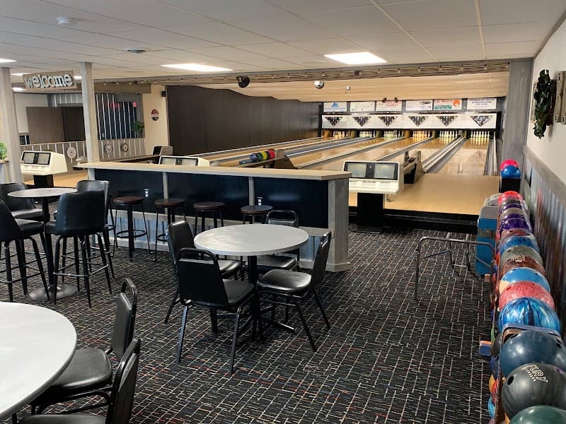 Interior view of Uptown Alley bowling alley