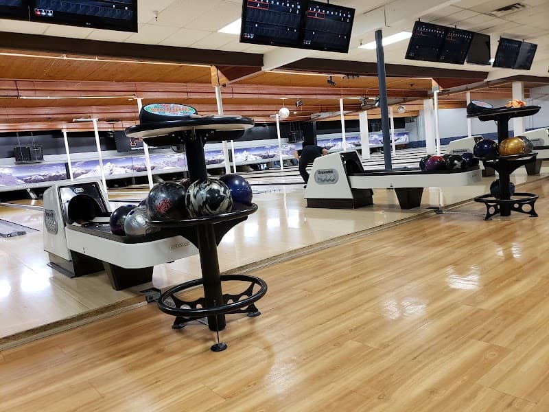 Interior view of Valley Bowling Lanes bowling alley