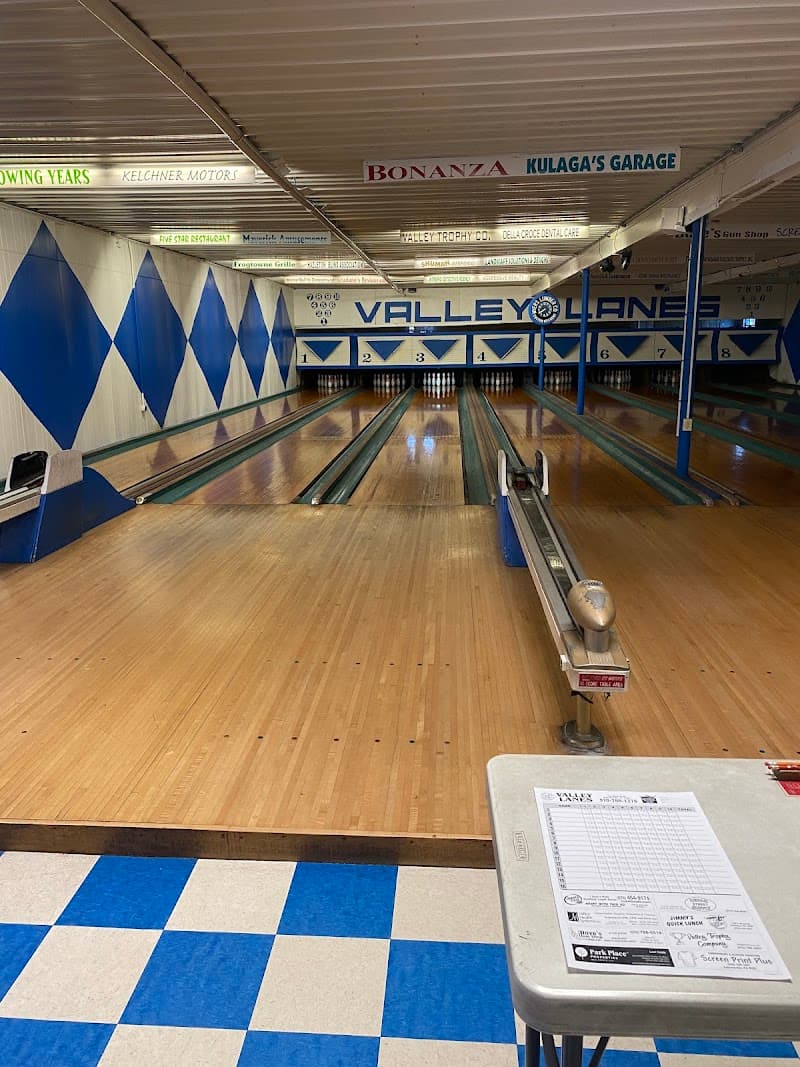 Interior view of Valley Lanes Bowling bowling alley
