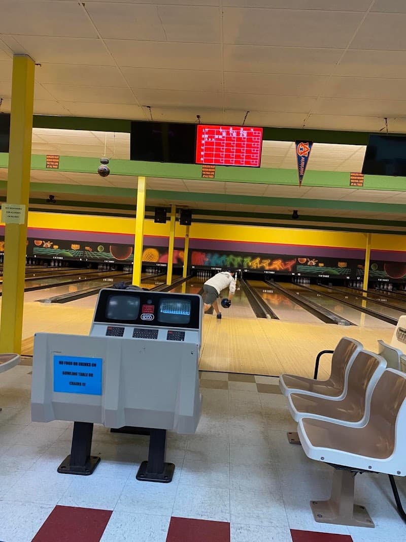 Interior view of Victory Lanes bowling alley