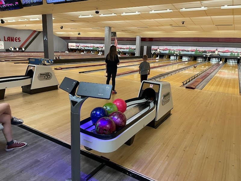 Interior view of Viking Lanes bowling alley