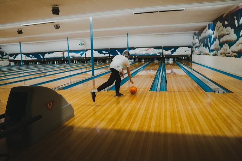 Interior view of Village Bowl bowling alley