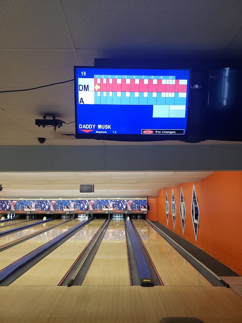 Interior view of Vista Lanes Bowling Center bowling alley