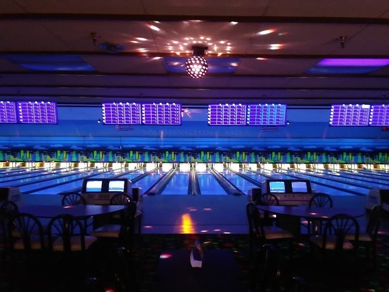 Interior view of Washington Lanes bowling alley