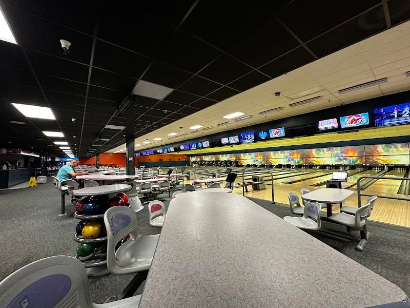 Interior view of West Acres Bowl bowling alley