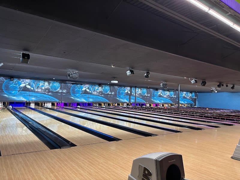 Interior view of West Pike Bowl bowling alley