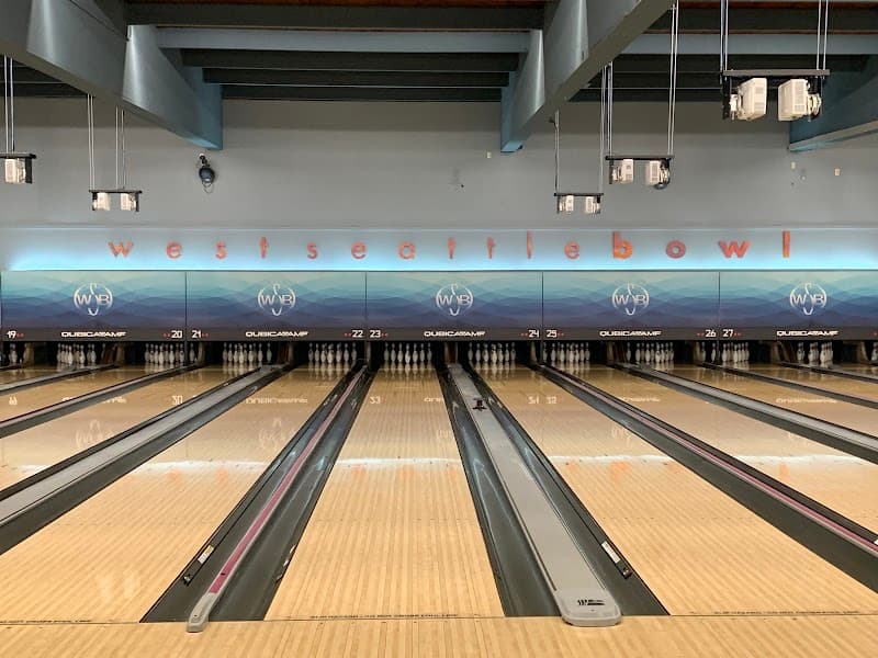 Interior view of West Seattle Bowl bowling alley