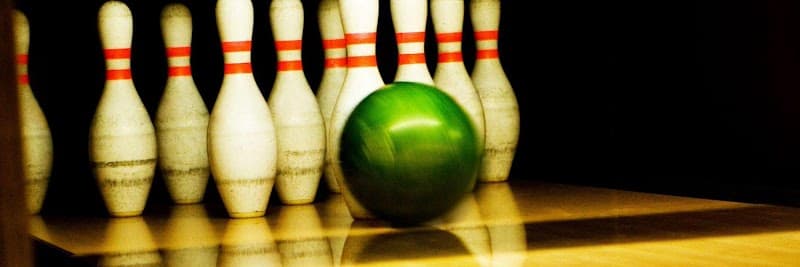 Interior view of Westgate Lanes bowling alley