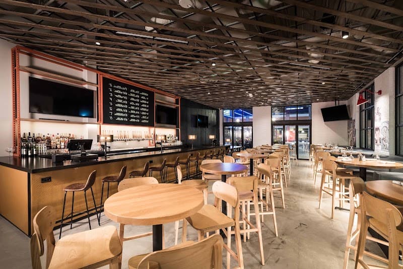 Interior view of WhirlyBall Brookfield bowling alley