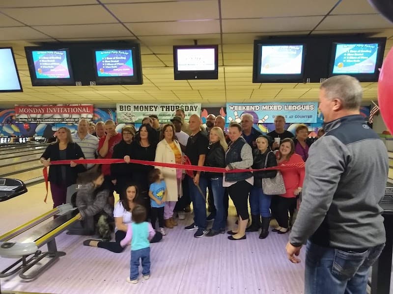 Interior view of Whitmore Lanes bowling alley