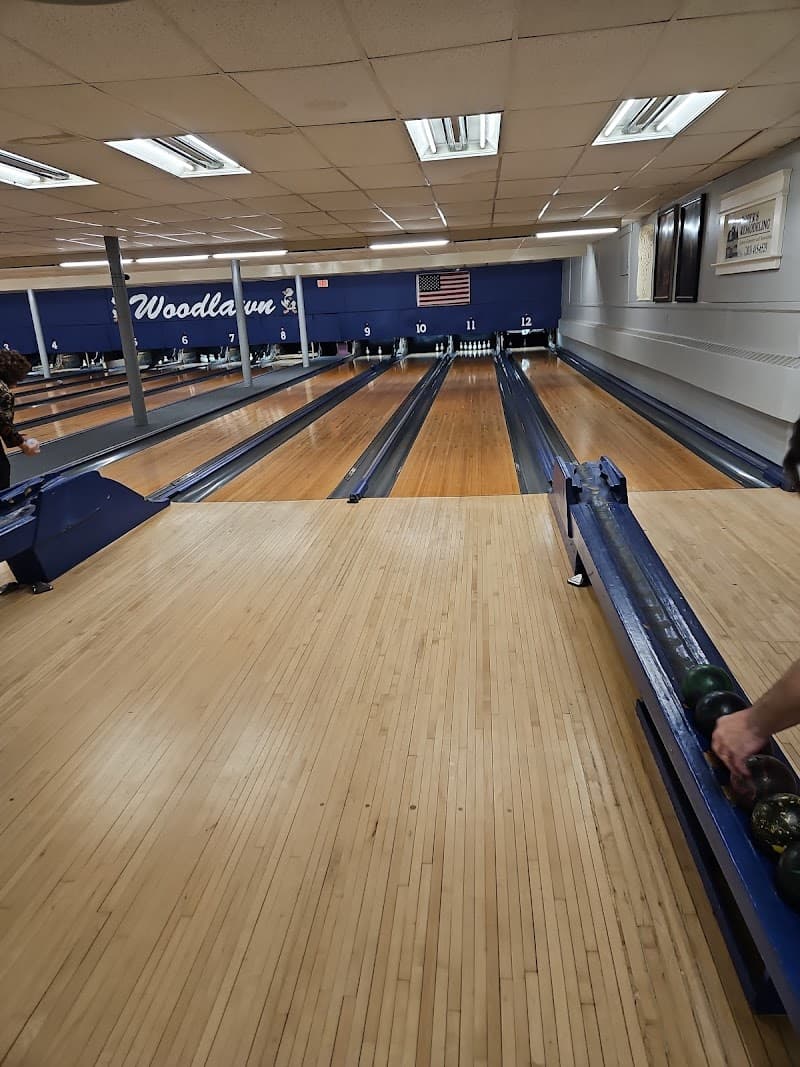 Interior view of Woodlawn Duckpin Bowling bowling alley