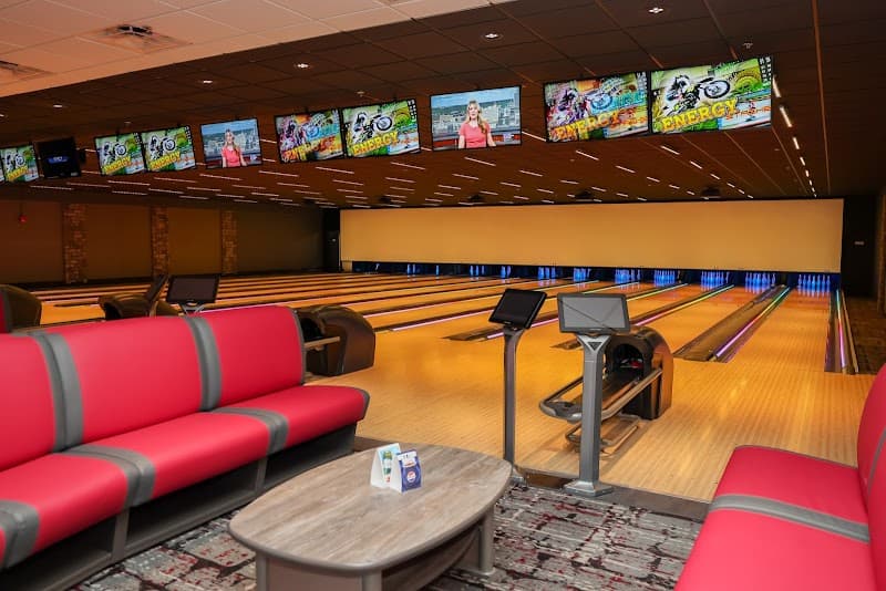 Interior view of Xcalibur Entertainment bowling alley
